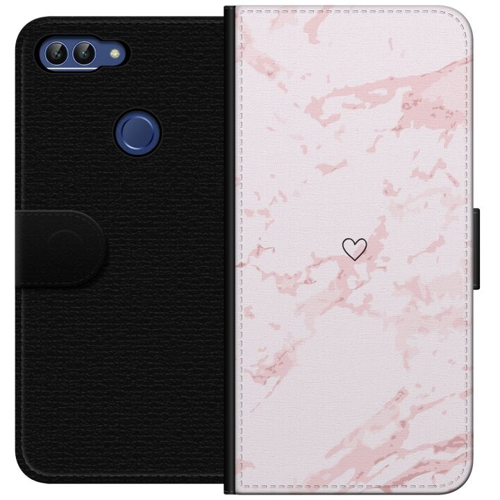 Portemonnee-hoesje voor Huawei P smart met Roze Hart ontwerp in de groep SMARTPHONE & TABLETS / Mobielbescherming / Huawei/Honor bij TP E-commerce Nordic AB (A52642)