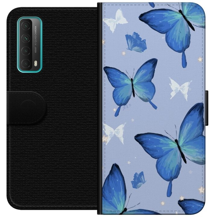 Portemonnee-hoesje voor Huawei P smart 2021 met Blauwe vlinders ontwerp in de groep SMARTPHONE & TABLETS / Mobielbescherming / Huawei/Honor bij TP E-commerce Nordic AB (A52689)