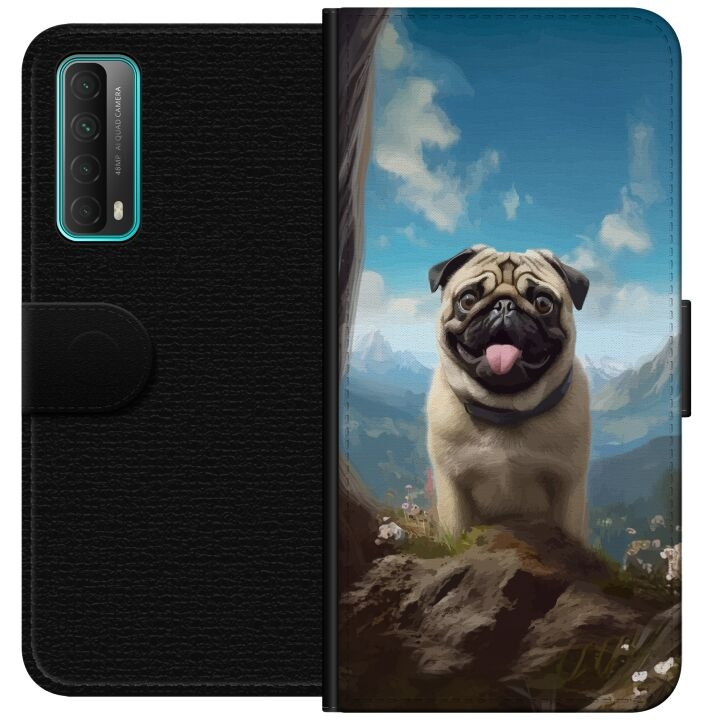 Portemonnee-hoesje voor Huawei P smart 2021 met Blije Hond ontwerp in de groep SMARTPHONE & TABLETS / Mobielbescherming / Huawei/Honor bij TP E-commerce Nordic AB (A52691)