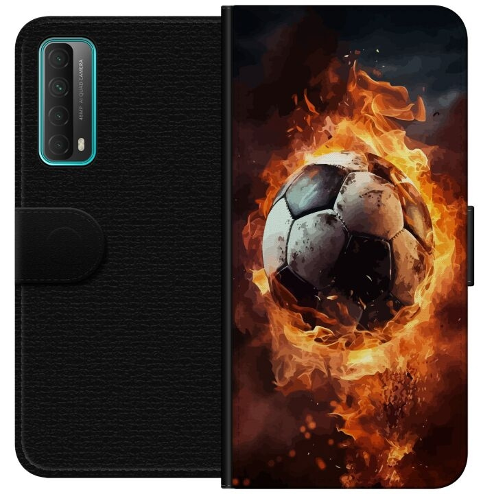 Portemonnee-hoesje voor Huawei P smart 2021 met Voetbal ontwerp in de groep SMARTPHONE & TABLETS / Mobielbescherming / Huawei/Honor bij TP E-commerce Nordic AB (A52694)