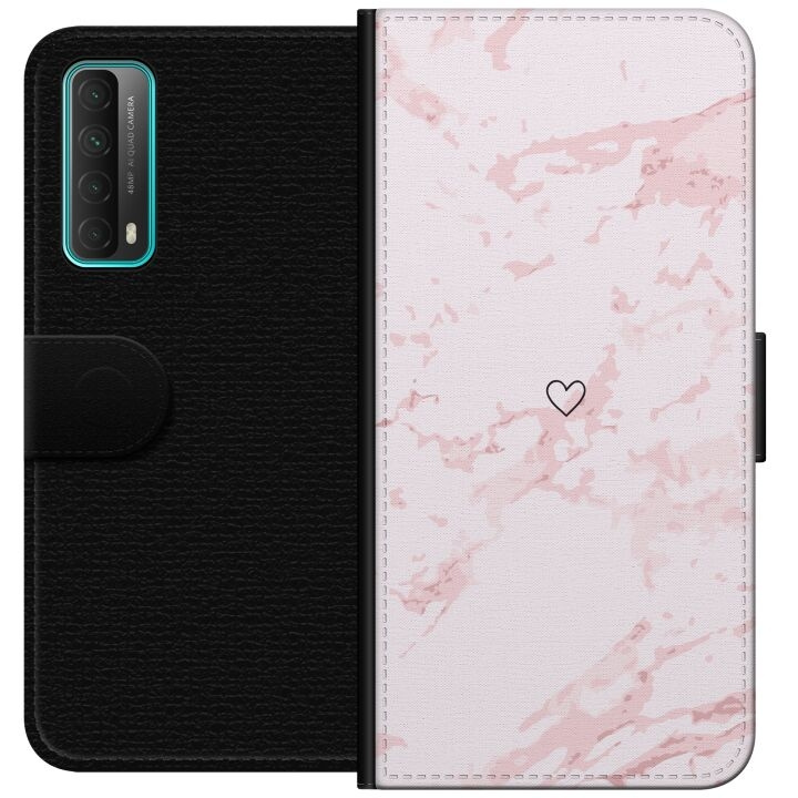 Portemonnee-hoesje voor Huawei P smart 2021 met Roze Hart ontwerp in de groep SMARTPHONE & TABLETS / Mobielbescherming / Huawei/Honor bij TP E-commerce Nordic AB (A52696)