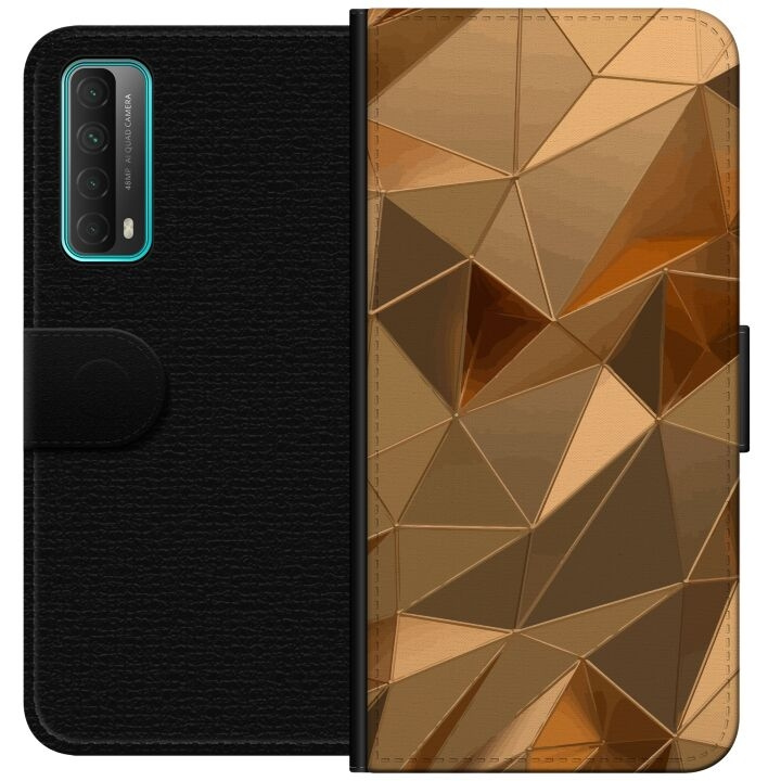 Portemonnee-hoesje voor Huawei P smart 2021 met 3D Goud ontwerp in de groep SMARTPHONE & TABLETS / Mobielbescherming / Huawei/Honor bij TP E-commerce Nordic AB (A52697)