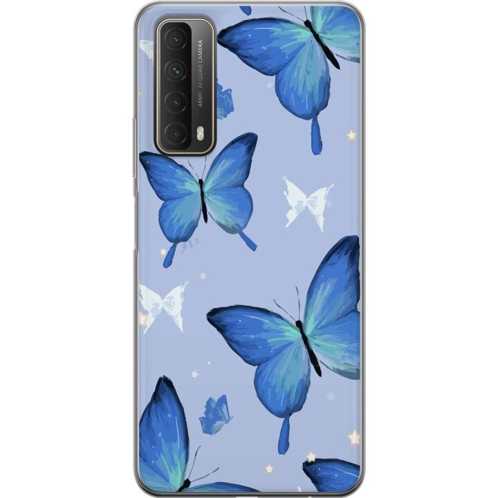 Mobiele hoes voor Huawei P smart 2021 met Blauwe vlinders ontwerp in de groep SMARTPHONE & TABLETS / Mobielbescherming / Huawei/Honor bij TP E-commerce Nordic AB (A52716)