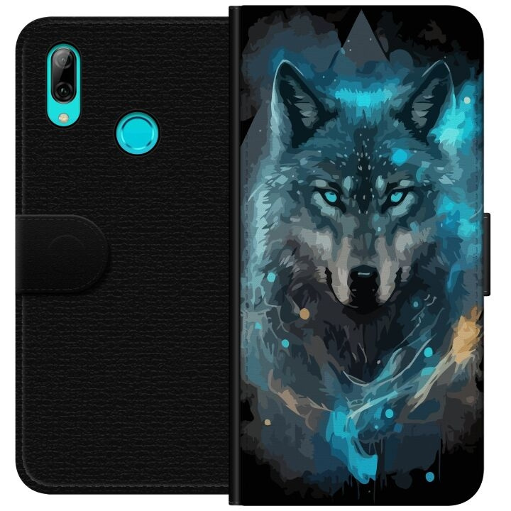 Portemonnee-hoesje voor Huawei P smart 2019 met Wolf ontwerp in de groep SMARTPHONE & TABLETS / Mobielbescherming / Huawei/Honor bij TP E-commerce Nordic AB (A52732)