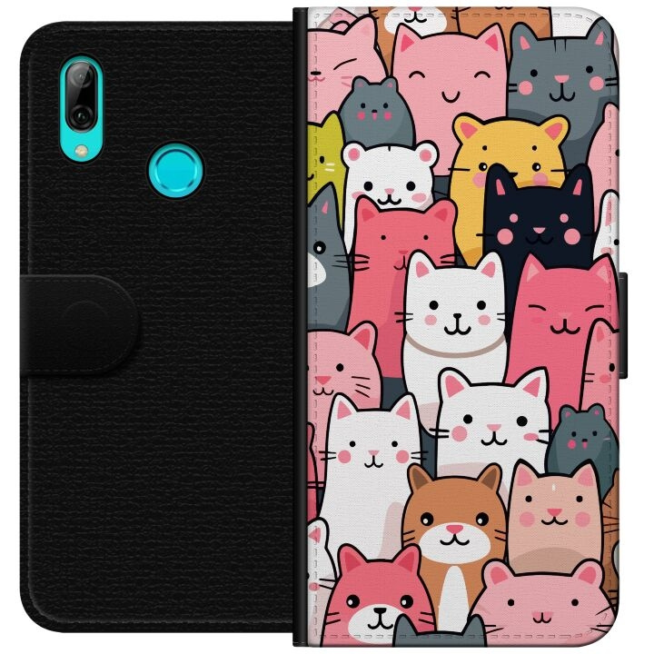 Portemonnee-hoesje voor Huawei P smart 2019 met Kattenpatroon ontwerp in de groep SMARTPHONE & TABLETS / Mobielbescherming / Huawei/Honor bij TP E-commerce Nordic AB (A52735)