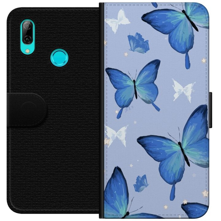 Portemonnee-hoesje voor Huawei P smart 2019 met Blauwe vlinders ontwerp in de groep SMARTPHONE & TABLETS / Mobielbescherming / Huawei/Honor bij TP E-commerce Nordic AB (A52743)