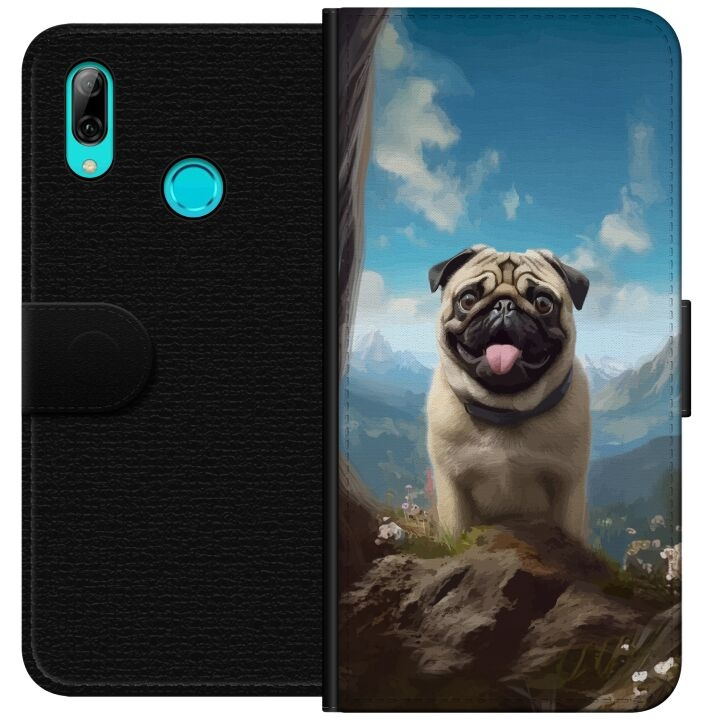 Portemonnee-hoesje voor Huawei P smart 2019 met Blije Hond ontwerp in de groep SMARTPHONE & TABLETS / Mobielbescherming / Huawei/Honor bij TP E-commerce Nordic AB (A52745)