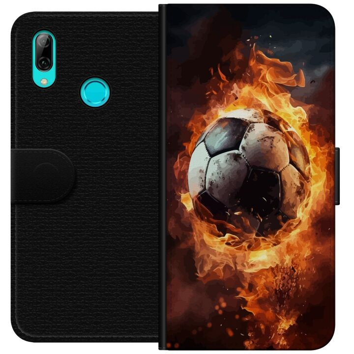 Portemonnee-hoesje voor Huawei P smart 2019 met Voetbal ontwerp in de groep SMARTPHONE & TABLETS / Mobielbescherming / Huawei/Honor bij TP E-commerce Nordic AB (A52748)