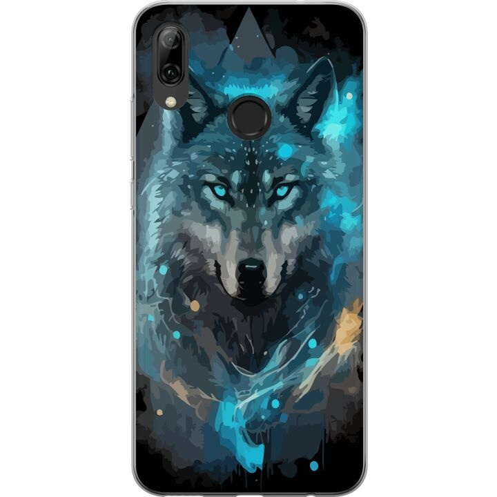 Mobiele hoes voor Huawei P smart 2019 met Wolf ontwerp in de groep SMARTPHONE & TABLETS / Mobielbescherming / Huawei/Honor bij TP E-commerce Nordic AB (A52759)