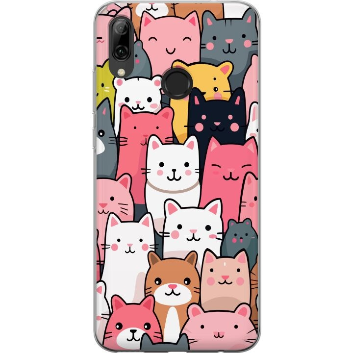 Mobiele hoes voor Huawei P smart 2019 met Kattenpatroon ontwerp in de groep SMARTPHONE & TABLETS / Mobielbescherming / Huawei/Honor bij TP E-commerce Nordic AB (A52762)