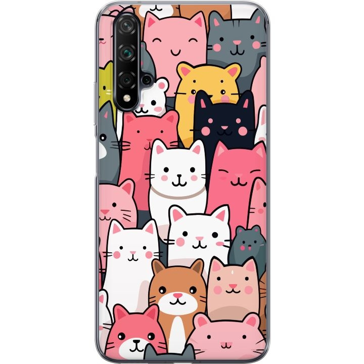 Mobiele hoes voor Huawei nova 5T met Kattenpatroon ontwerp in de groep SMARTPHONE & TABLETS / Mobielbescherming / Huawei/Honor bij TP E-commerce Nordic AB (A52924)