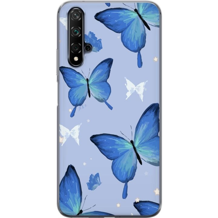 Mobiele hoes voor Huawei nova 5T met Blauwe vlinders ontwerp in de groep SMARTPHONE & TABLETS / Mobielbescherming / Huawei/Honor bij TP E-commerce Nordic AB (A52932)