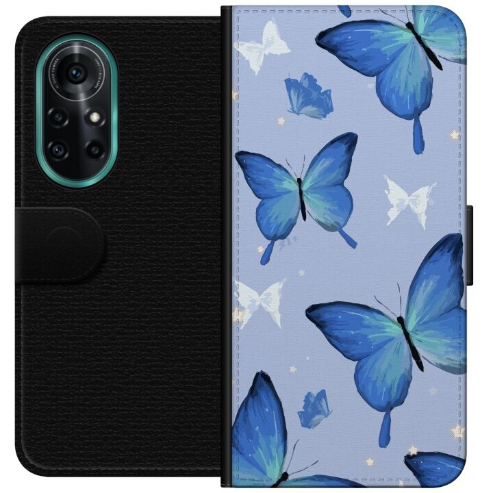 Portemonnee-hoesje voor Huawei nova 8 Pro met Blauwe vlinders ontwerp in de groep SMARTPHONE & TABLETS / Mobielbescherming / Huawei/Honor bij TP E-commerce Nordic AB (A52959)