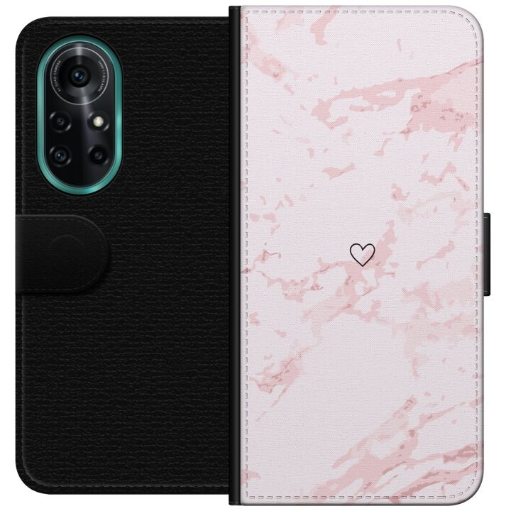 Portemonnee-hoesje voor Huawei nova 8 Pro met Roze Hart ontwerp in de groep SMARTPHONE & TABLETS / Mobielbescherming / Huawei/Honor bij TP E-commerce Nordic AB (A52966)