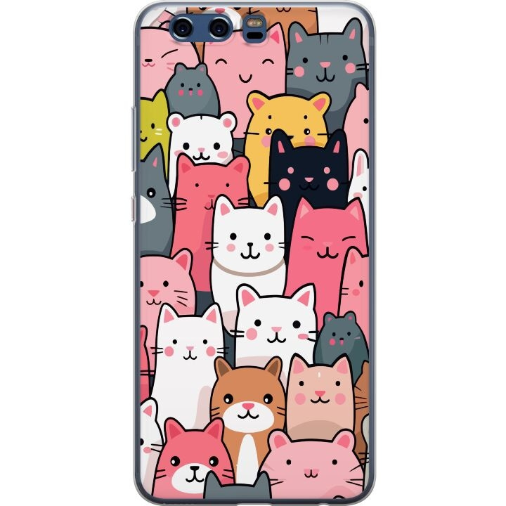 Mobiele hoes voor Huawei P10 met Kattenpatroon ontwerp in de groep SMARTPHONE & TABLETS / Mobielbescherming / Huawei/Honor bij TP E-commerce Nordic AB (A53005)