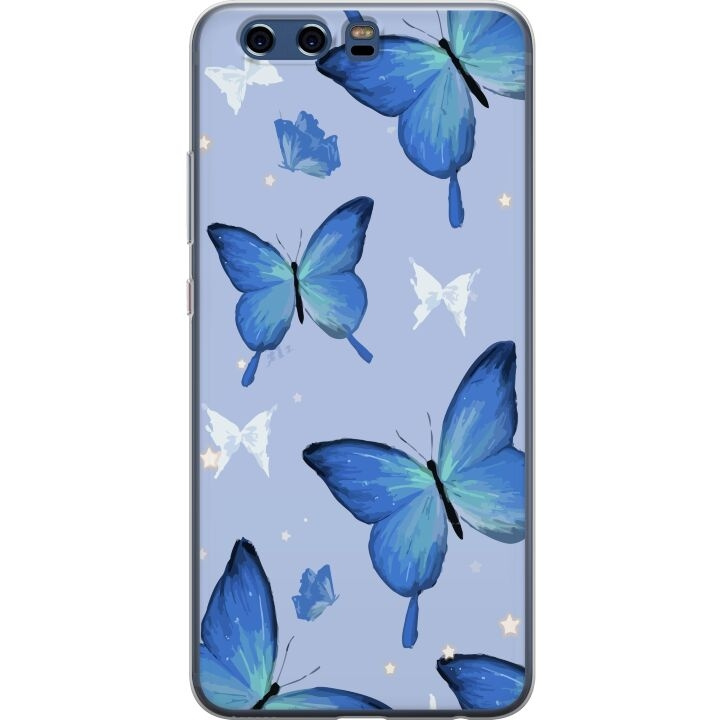 Mobiele hoes voor Huawei P10 met Blauwe vlinders ontwerp in de groep SMARTPHONE & TABLETS / Mobielbescherming / Huawei/Honor bij TP E-commerce Nordic AB (A53013)