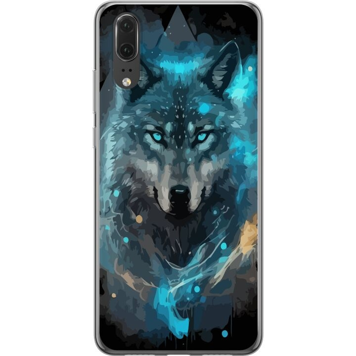 Mobiele hoes voor Huawei P20 met Wolf ontwerp in de groep SMARTPHONE & TABLETS / Mobielbescherming / Huawei/Honor bij TP E-commerce Nordic AB (A53029)