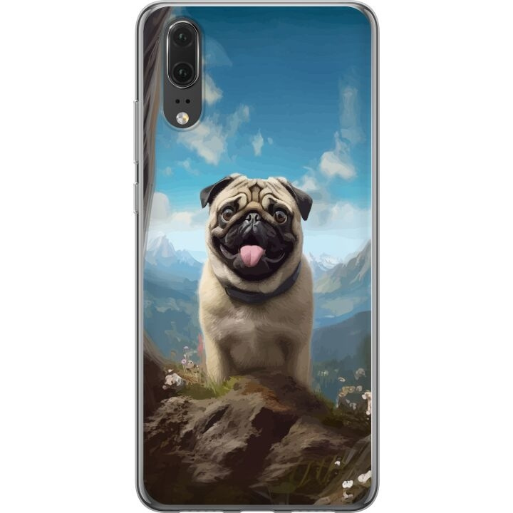 Mobiele hoes voor Huawei P20 met Blije Hond ontwerp in de groep SMARTPHONE & TABLETS / Mobielbescherming / Huawei/Honor bij TP E-commerce Nordic AB (A53042)