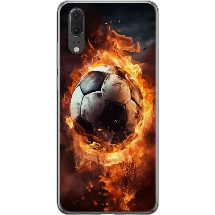 Mobiele hoes voor Huawei P20 met Voetbal ontwerp in de groep SMARTPHONE & TABLETS / Mobielbescherming / Huawei/Honor bij TP E-commerce Nordic AB (A53045)