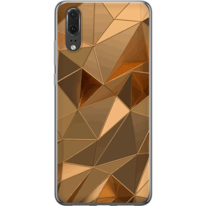 Mobiele hoes voor Huawei P20 met 3D Goud ontwerp in de groep SMARTPHONE & TABLETS / Mobielbescherming / Huawei/Honor bij TP E-commerce Nordic AB (A53048)