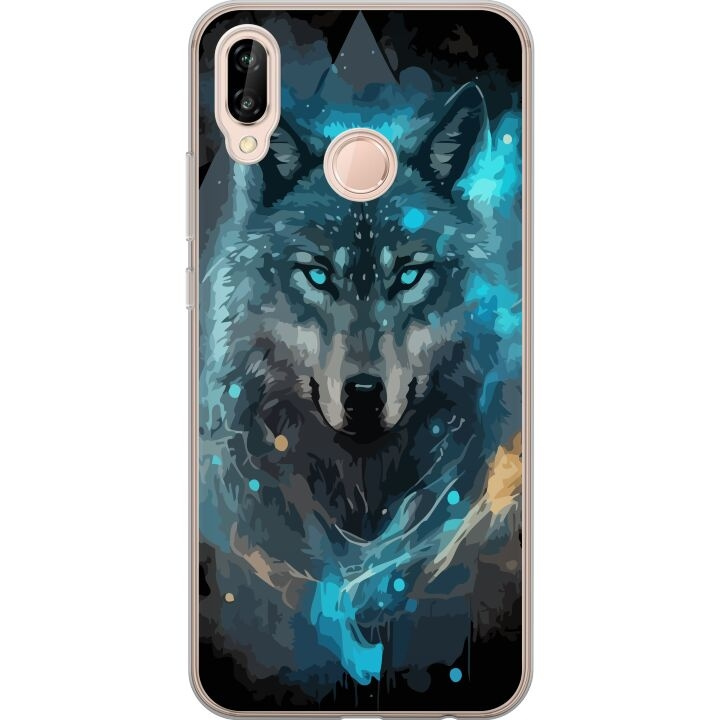 Mobiele hoes voor Huawei P20 lite met Wolf ontwerp in de groep SMARTPHONE & TABLETS / Mobielbescherming / Huawei/Honor bij TP E-commerce Nordic AB (A53083)