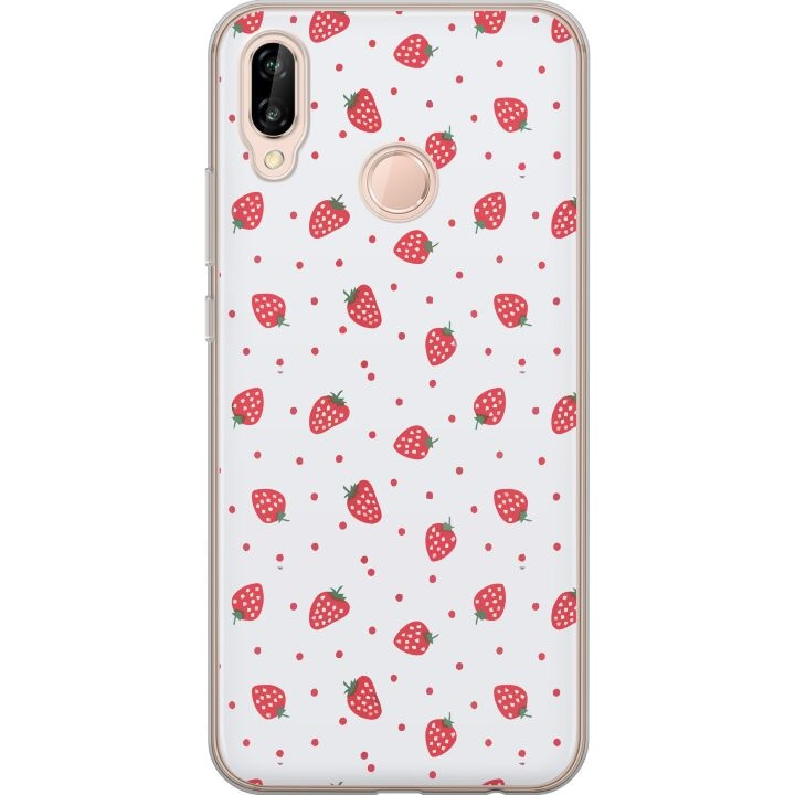 Mobiele hoes voor Huawei P20 lite met Aardbeien ontwerp in de groep SMARTPHONE & TABLETS / Mobielbescherming / Huawei/Honor bij TP E-commerce Nordic AB (A53095)