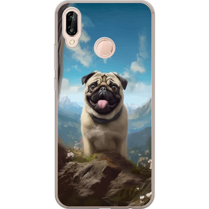 Mobiele hoes voor Huawei P20 lite met Blije Hond ontwerp in de groep SMARTPHONE & TABLETS / Mobielbescherming / Huawei/Honor bij TP E-commerce Nordic AB (A53096)