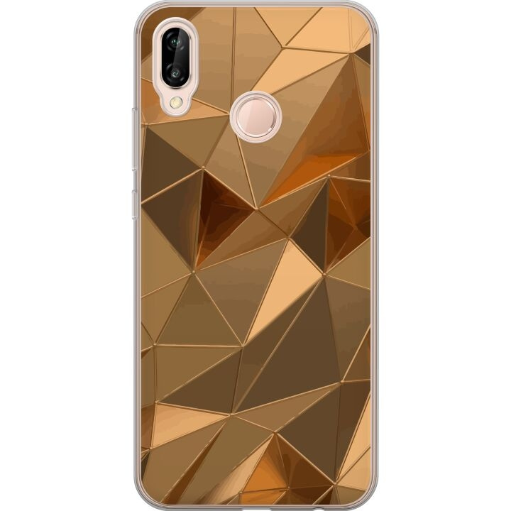 Mobiele hoes voor Huawei P20 lite met 3D Goud ontwerp in de groep SMARTPHONE & TABLETS / Mobielbescherming / Huawei/Honor bij TP E-commerce Nordic AB (A53102)