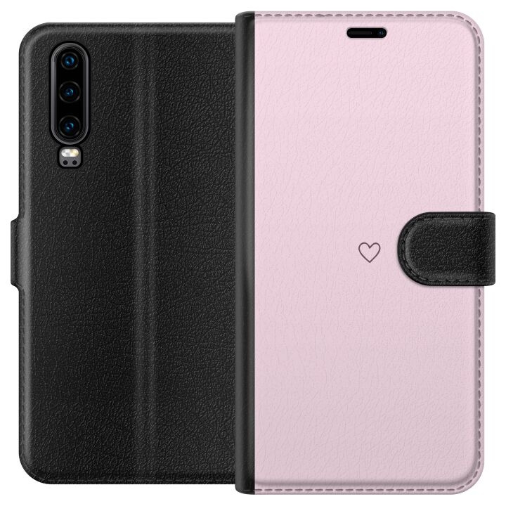 Portemonnee-hoesje voor Huawei P30 met Hart ontwerp in de groep SMARTPHONE & TABLETS / Mobielbescherming / Huawei/Honor bij TP E-commerce Nordic AB (A53178)