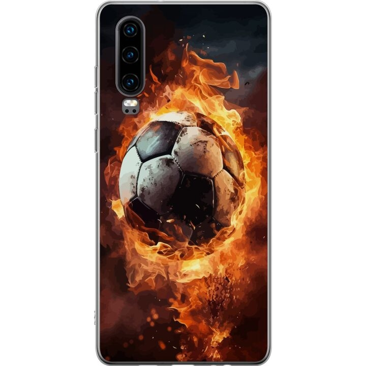 Mobiele hoes voor Huawei P30 met Voetbal ontwerp in de groep SMARTPHONE & TABLETS / Mobielbescherming / Huawei/Honor bij TP E-commerce Nordic AB (A53207)