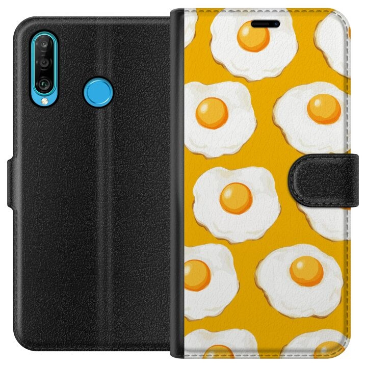 Portemonnee-hoesje voor Huawei P30 lite met Gebakken ei ontwerp in de groep SMARTPHONE & TABLETS / Mobielbescherming / Huawei/Honor bij TP E-commerce Nordic AB (A53215)