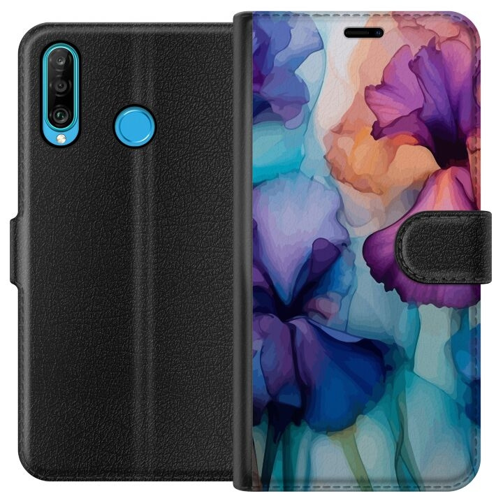 Portemonnee-hoesje voor Huawei P30 lite met Magische bloemen ontwerp in de groep SMARTPHONE & TABLETS / Mobielbescherming / Huawei/Honor bij TP E-commerce Nordic AB (A53216)