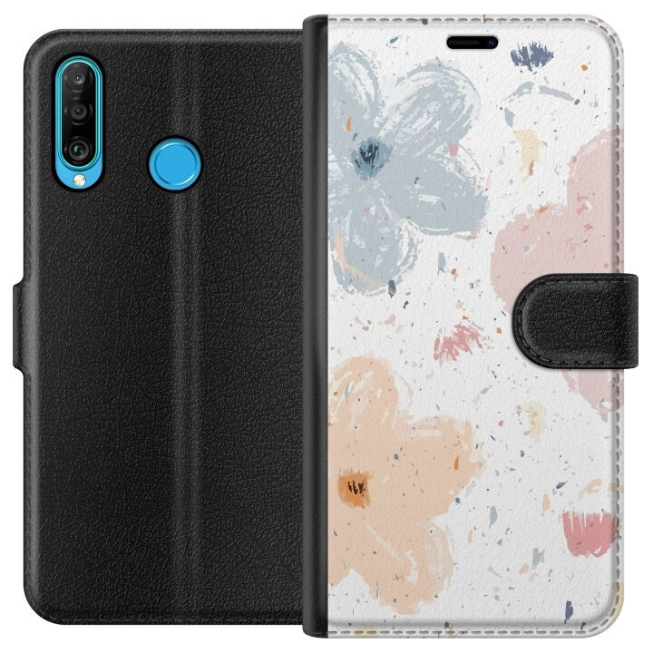 Portemonnee-hoesje voor Huawei P30 lite met Bloemen ontwerp in de groep SMARTPHONE & TABLETS / Mobielbescherming / Huawei/Honor bij TP E-commerce Nordic AB (A53225)