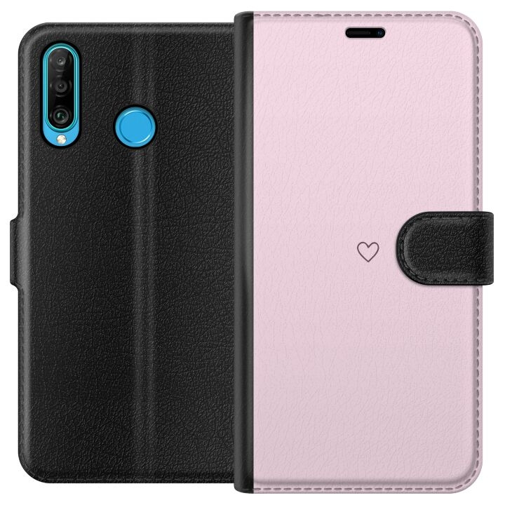 Portemonnee-hoesje voor Huawei P30 lite met Hart ontwerp in de groep SMARTPHONE & TABLETS / Mobielbescherming / Huawei/Honor bij TP E-commerce Nordic AB (A53232)