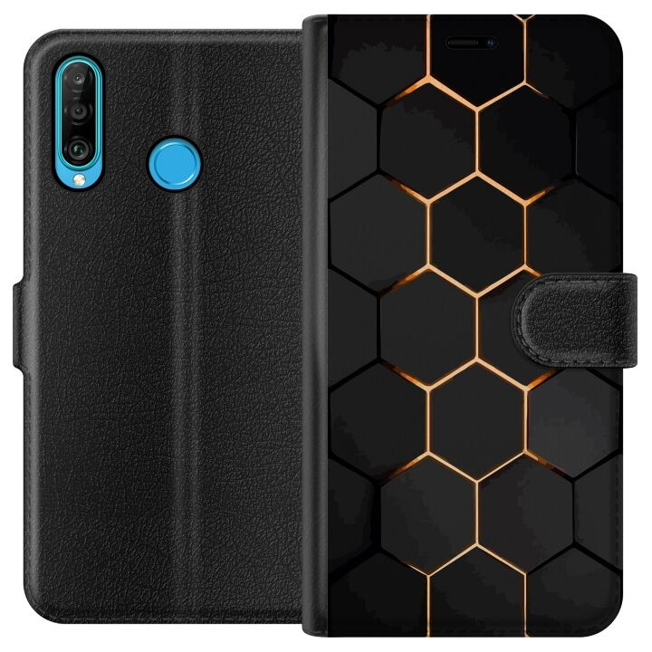 Portemonnee-hoesje voor Huawei P30 lite met Luxe Patroon ontwerp in de groep SMARTPHONE & TABLETS / Mobielbescherming / Huawei/Honor bij TP E-commerce Nordic AB (A53238)