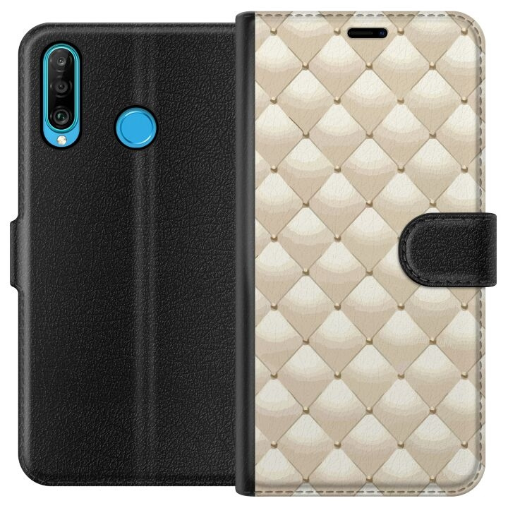 Portemonnee-hoesje voor Huawei P30 lite met Goudglans ontwerp in de groep SMARTPHONE & TABLETS / Mobielbescherming / Huawei/Honor bij TP E-commerce Nordic AB (A53239)