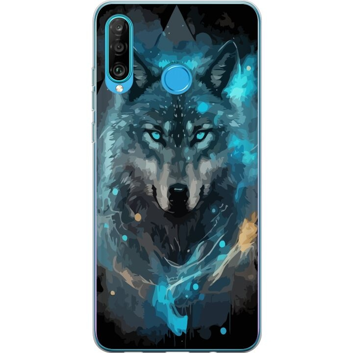 Mobiele hoes voor Huawei P30 lite met Wolf ontwerp in de groep SMARTPHONE & TABLETS / Mobielbescherming / Huawei/Honor bij TP E-commerce Nordic AB (A53245)