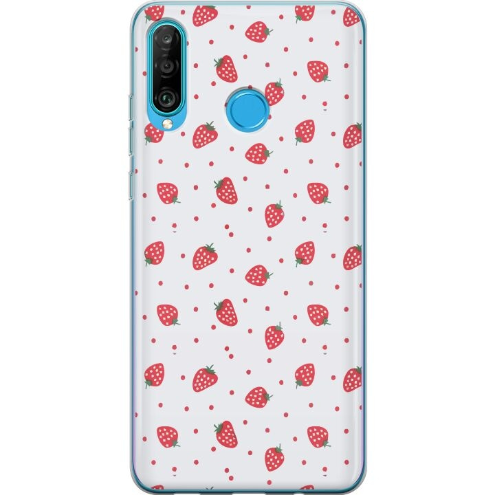 Mobiele hoes voor Huawei P30 lite met Aardbeien ontwerp in de groep SMARTPHONE & TABLETS / Mobielbescherming / Huawei/Honor bij TP E-commerce Nordic AB (A53257)