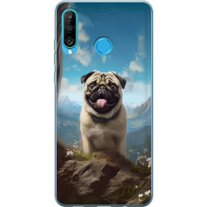 Mobiele hoes voor Huawei P30 lite met Blije Hond ontwerp in de groep SMARTPHONE & TABLETS / Mobielbescherming / Huawei/Honor bij TP E-commerce Nordic AB (A53258)