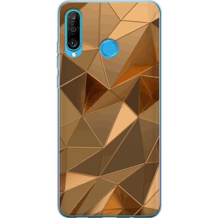 Mobiele hoes voor Huawei P30 lite met 3D Goud ontwerp in de groep SMARTPHONE & TABLETS / Mobielbescherming / Huawei/Honor bij TP E-commerce Nordic AB (A53264)