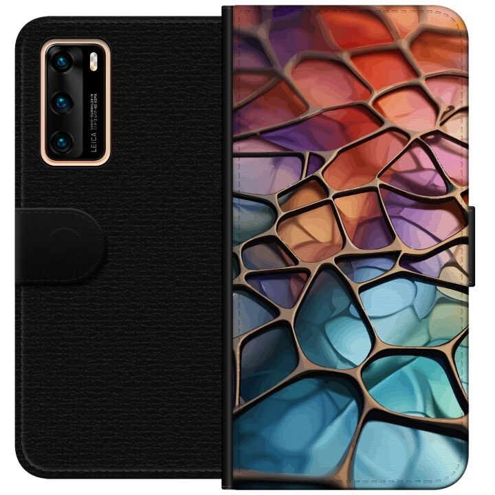 Portemonnee-hoesje voor Huawei P40 met Metallic patroon ontwerp in de groep SMARTPHONE & TABLETS / Mobielbescherming / Huawei/Honor bij TP E-commerce Nordic AB (A53331)