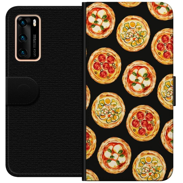 Portemonnee-hoesje voor Huawei P40 met Pizza ontwerp in de groep SMARTPHONE & TABLETS / Mobielbescherming / Huawei/Honor bij TP E-commerce Nordic AB (A53334)