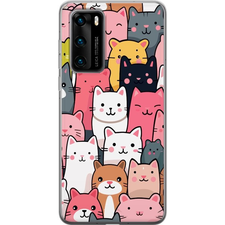 Mobiele hoes voor Huawei P40 met Kattenpatroon ontwerp in de groep SMARTPHONE & TABLETS / Mobielbescherming / Huawei/Honor bij TP E-commerce Nordic AB (A53356)