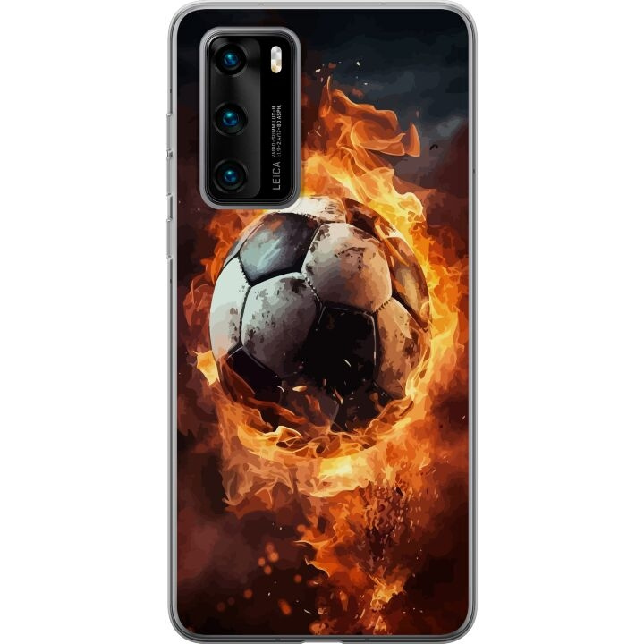 Mobiele hoes voor Huawei P40 met Voetbal ontwerp in de groep SMARTPHONE & TABLETS / Mobielbescherming / Huawei/Honor bij TP E-commerce Nordic AB (A53369)