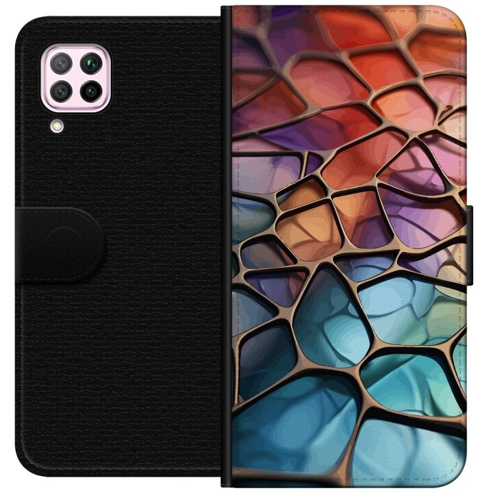 Portemonnee-hoesje voor Huawei P40 lite met Metallic patroon ontwerp in de groep SMARTPHONE & TABLETS / Mobielbescherming / Huawei/Honor bij TP E-commerce Nordic AB (A53385)