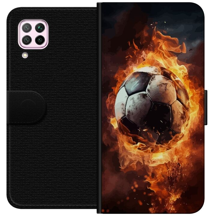 Portemonnee-hoesje voor Huawei P40 lite met Voetbal ontwerp in de groep SMARTPHONE & TABLETS / Mobielbescherming / Huawei/Honor bij TP E-commerce Nordic AB (A53396)