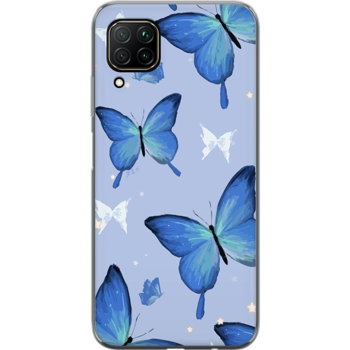 Mobiele hoes voor Huawei P40 lite met Blauwe vlinders ontwerp in de groep SMARTPHONE & TABLETS / Mobielbescherming / Huawei/Honor bij TP E-commerce Nordic AB (A53418)