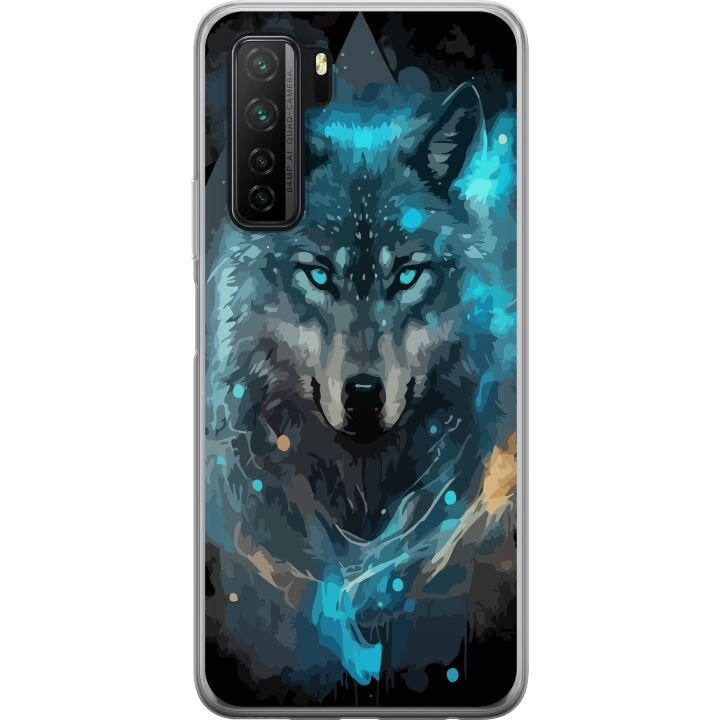 Mobiele hoes voor Huawei P40 lite 5G met Wolf ontwerp in de groep SMARTPHONE & TABLETS / Mobielbescherming / Huawei/Honor bij TP E-commerce Nordic AB (A53434)