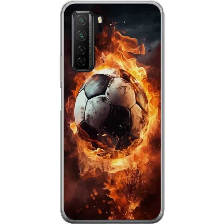 Mobiele hoes voor Huawei P40 lite 5G met Voetbal ontwerp in de groep SMARTPHONE & TABLETS / Mobielbescherming / Huawei/Honor bij TP E-commerce Nordic AB (A53450)