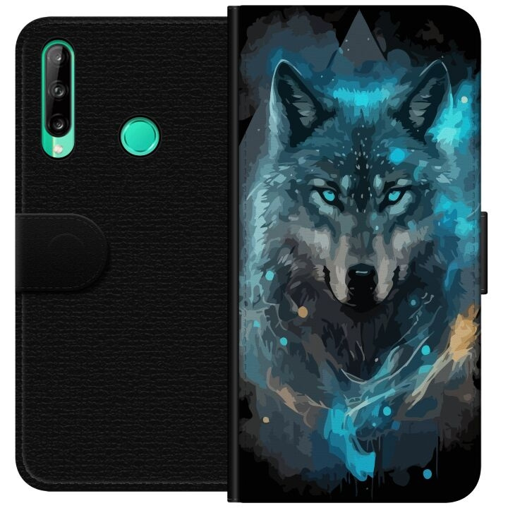 Portemonnee-hoesje voor Huawei P40 lite E met Wolf ontwerp in de groep SMARTPHONE & TABLETS / Mobielbescherming / Huawei/Honor bij TP E-commerce Nordic AB (A53461)